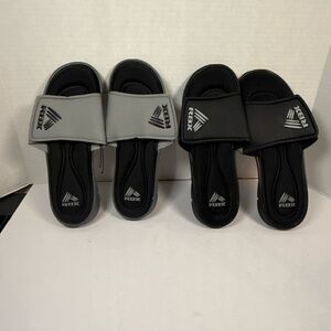 RBX Dual Pack Black and Gray Slide Sandals